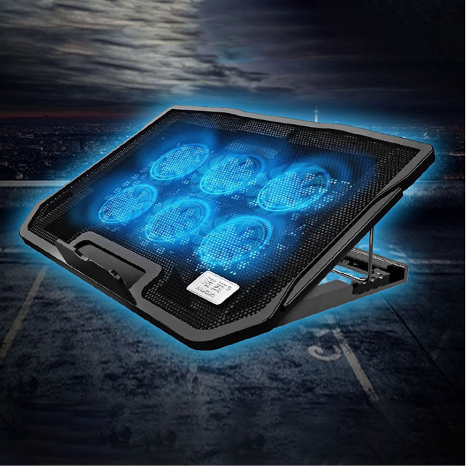Đế Tản Nhiệt Nuoxi H9 Cho Laptop, Macbook Với 2 Cổng USB 6 Cánh Quạt Tản Nhiệt Êm Ái Sale 2022
