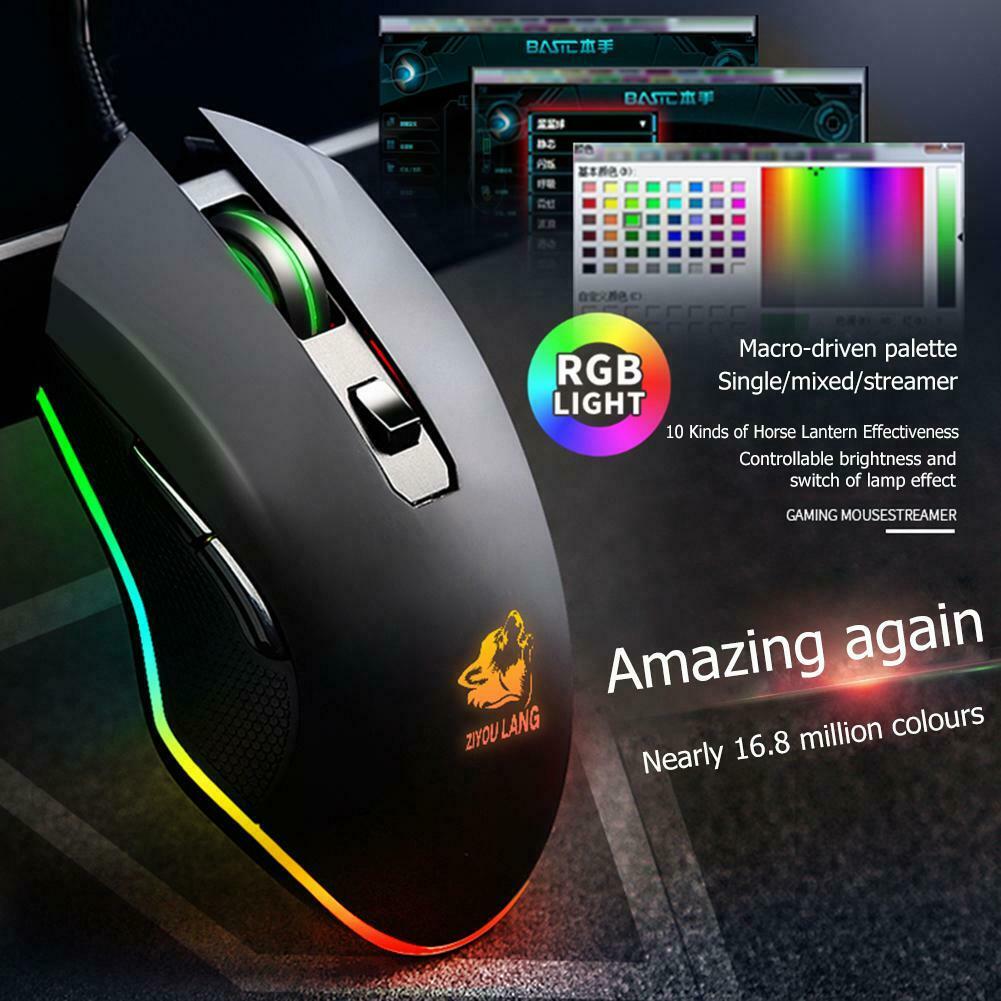 Chuột Máy Tính XSmart Free Wolf V1 LED RGB Chơi Game Tự Động Đổi Màu Cực Đẹp - Hàng Chính Hãng