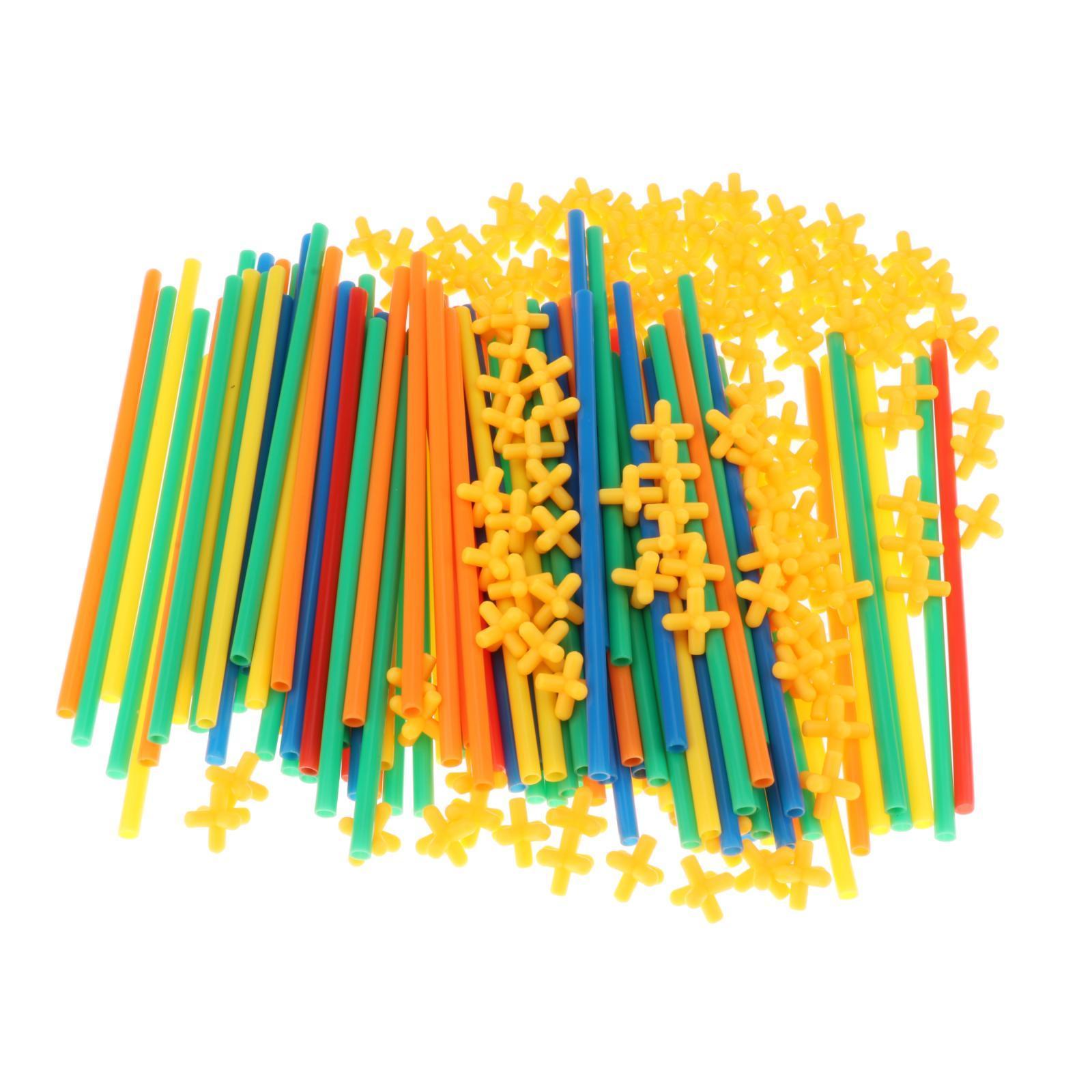 Straw Constructor Kit Fort Toy Block Joint Kids Gift for Boys Girls 200pcs