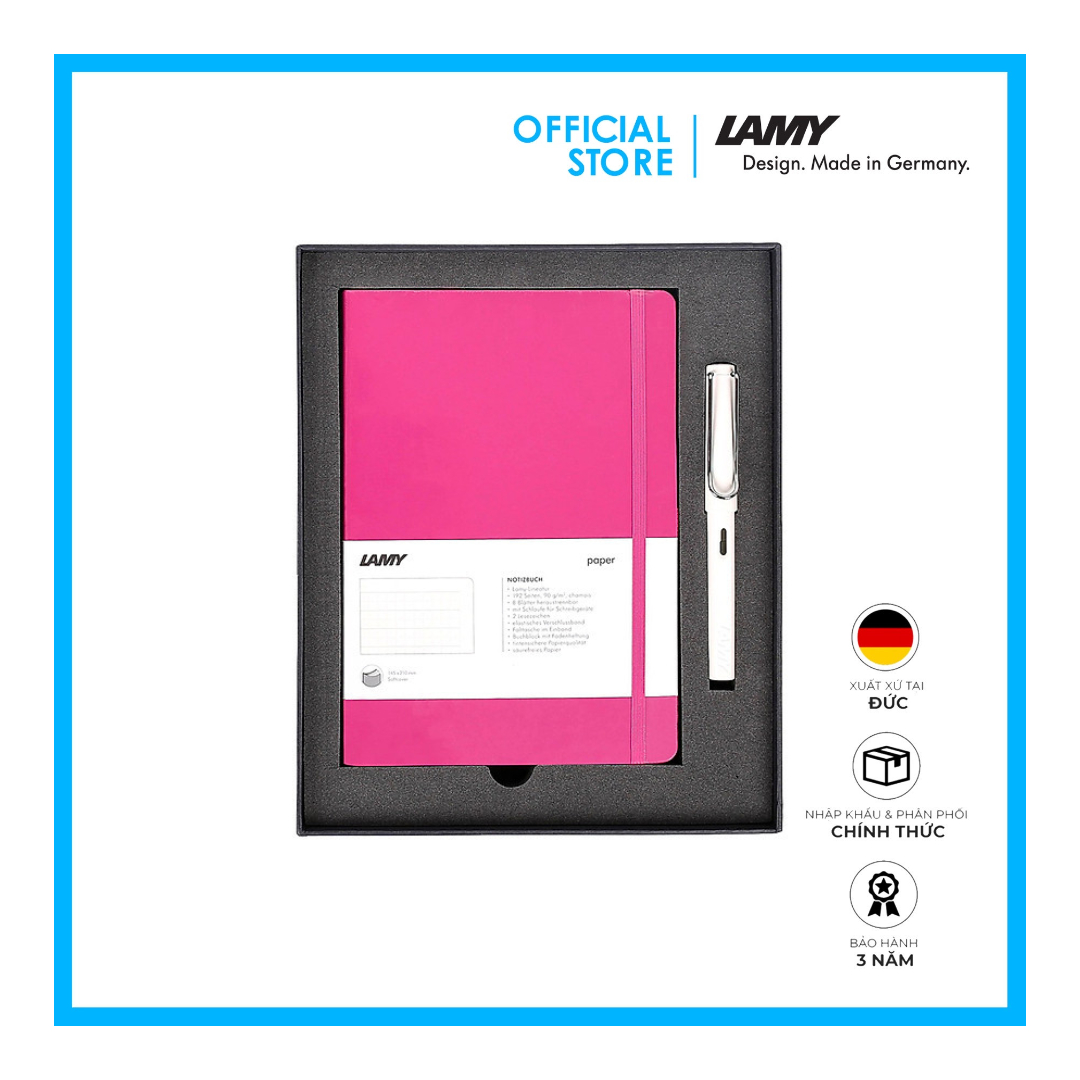 Gift Set Lamy Notebook A5 Softcover Pink+ Lamy Safari White - GSNSa0018