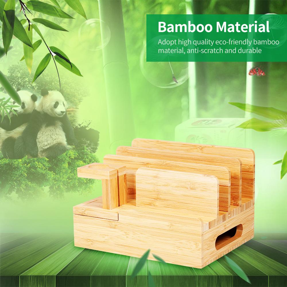 Giá đỡ lưu trữ bằng gỗ tre đa chức năng cho Máy tính bảng Máy tính để bàn