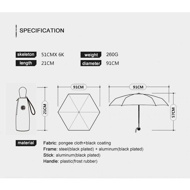 OLYCAT Ô dù cao cấp mini chống tia UV - Mẫu bóng chày mỏ neo