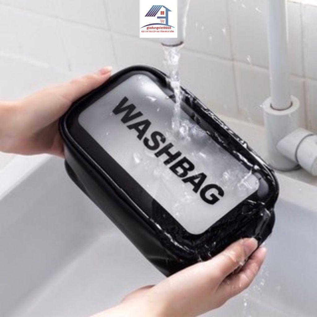 Túi đựng mỹ phẩm️Freeship 50k️ Túi nhựa trong suốt đựng mỹ phẩm WAGBAGS đi du lịch chống thấm nước