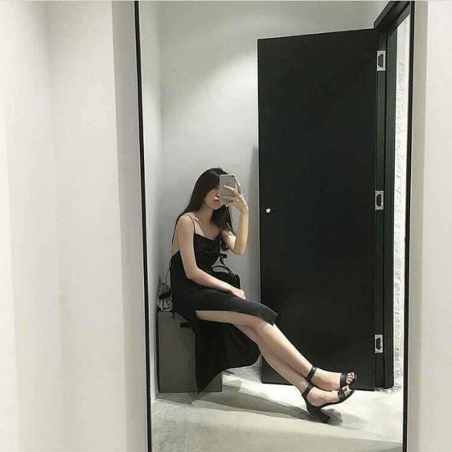 Đầm maxi xẻ tà hở lưng (3 màu)