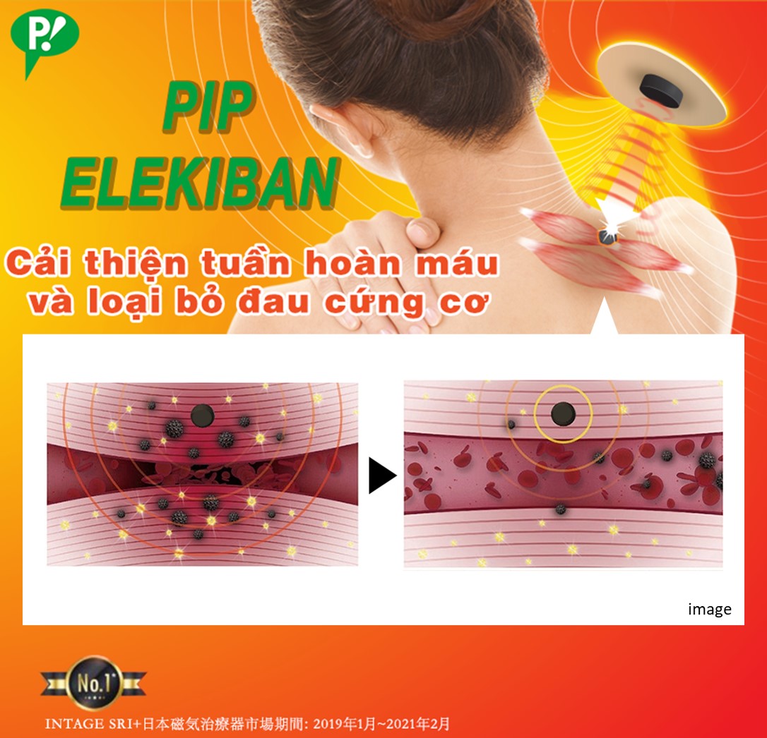 Hộp Miếng Dán Giảm Đau Pip Elekiban 200mT Hỗ Trợ Trị Đau Vai, Đau Cơ Hiệu Qủa Nhanh