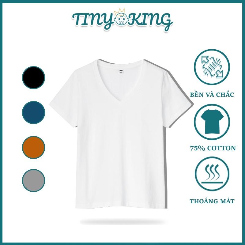 Áo thun cổ tim nữ trơn tay ngắn KING Áo phông ngắn tay nữ V06