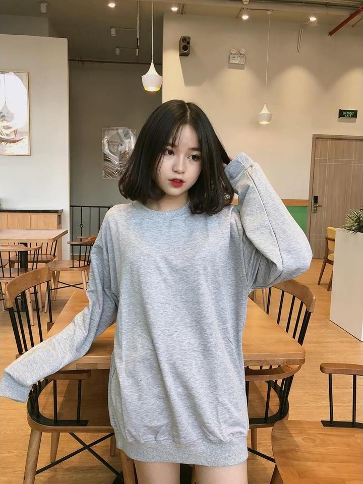 Áo SWEATER Trơn XÁM UNISEX