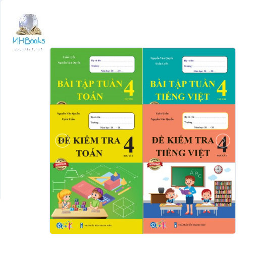 Sách - Combo Bài Tập Tuần và Đề Kiểm Tra Toán và Tiếng Việt 4 - Học Kì 2