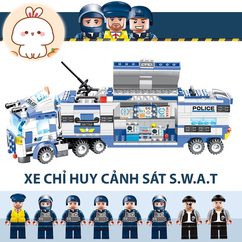 Đồ Chơi Lắp Ráp Cảnh Sát SWAT Mô Hình Đồn Cảnh Sát / Máy Bay / Tàu Chiến / Cảnh Sát Đặc Nhiệm / Trụ Sở Chỉ Huy