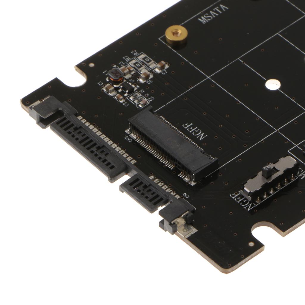 2piece mSATA/M.2 2242/2260/2280to SATA SSD Adapter Card Converter Board