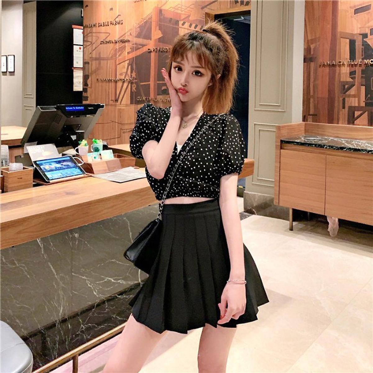 Chân váy Tennis xếp ly xòe Ulzzang Dáng ngắn