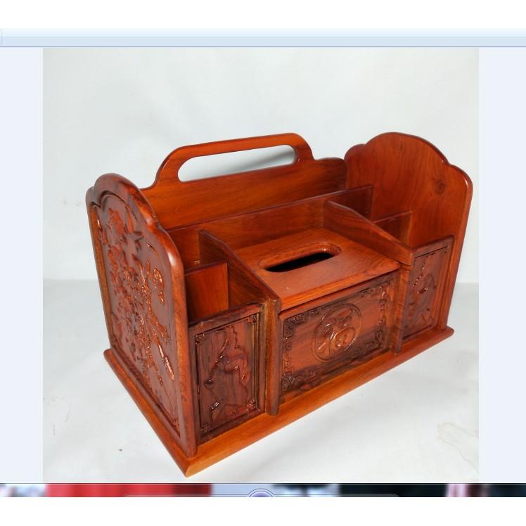 GIÁ ĐỰNG BÚT,Đựng Đồ ĐA NĂNG GỖ HƯƠNG - LOẠI TO CHẠM TỨ DIỆN