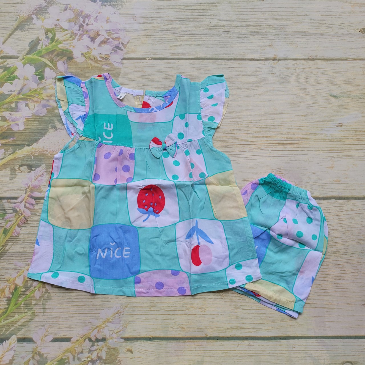 Combo đồ bộ tole lanh bé gái size 3: 7kg - 8kg