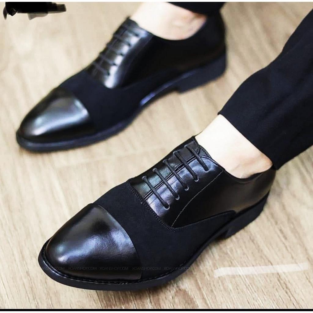 giầy loafer buộc dây da bò công sở việt nam đế khâu chắc chắn da bò 100%