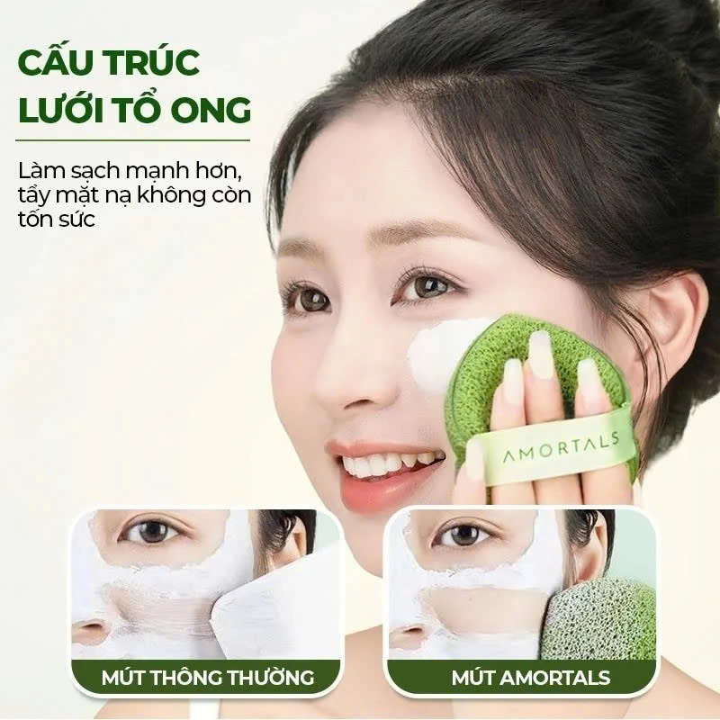 COMBO 3 Hộp Bông Mút Rửa Mặt Amortals, Mút Rửa Mặt Bọt Biển, Làm Sạch Mặt, Bông Mút Hình Giọt Nước - HÀNG CHÍNH HÃNG MINIIN