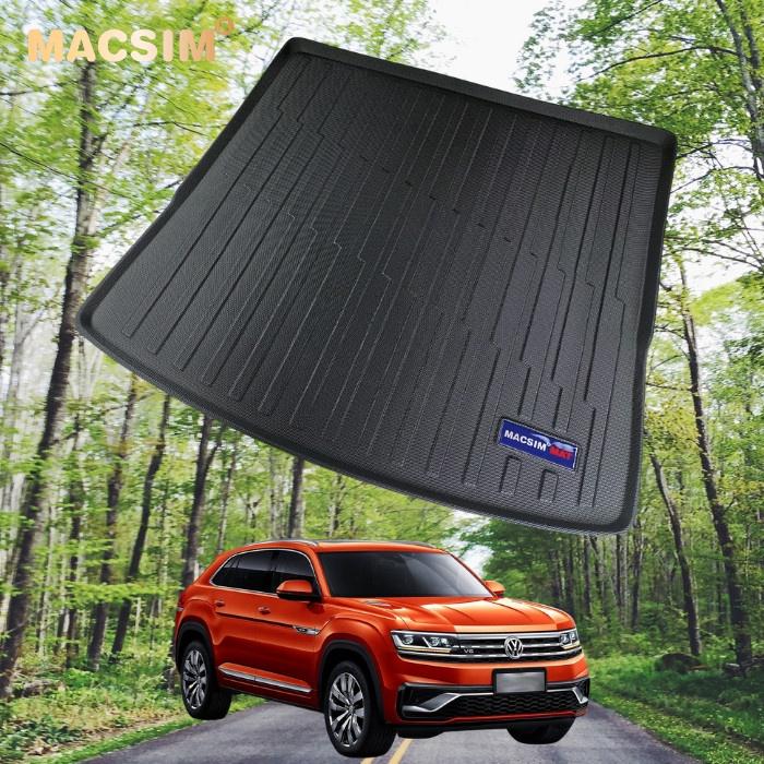 Thảm lót cốp xe ô tô Volkswagen Teramont nhãn hiệu Macsim chất liệu TPV cao cấp màu đen