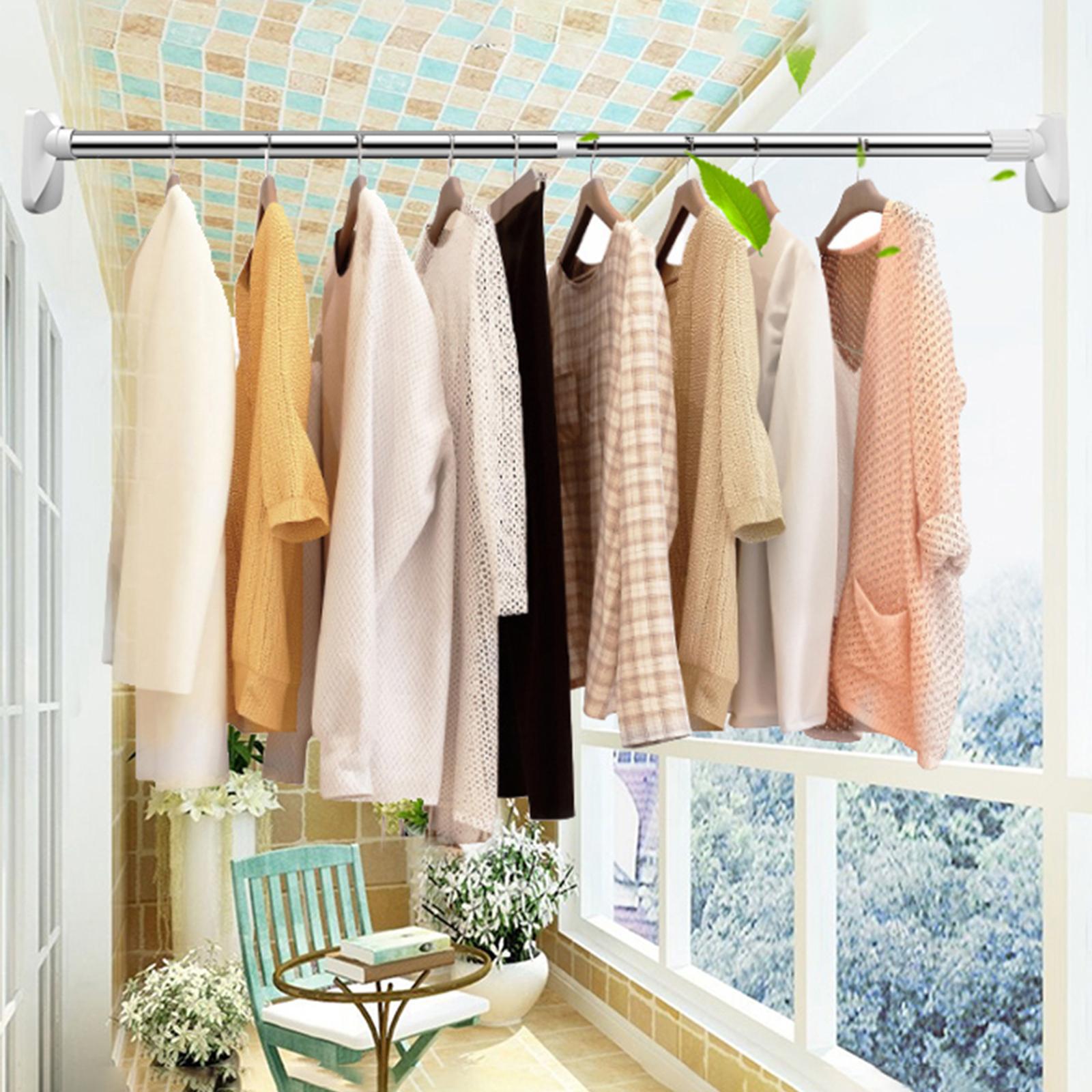 No Drilling Tension Curtain Rod 26-42 Inch Extendable Curtain Rod No Rust Bath Closet Hanging Pole for Window Bathroom