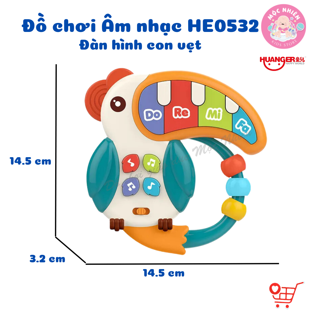 Đồ Chơi Sơ Sinh - Đồ chơi Âm Nhạc HUANGER HE0532 - Đàn Hình Con Vẹt Cho Bé Từ 12 Tháng Tuổi