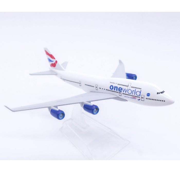 Mô hình máy bay tĩnh B747 Oneworld British 16cm