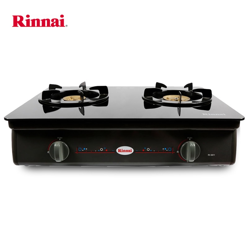 Bếp gas 6 tấc Rinnai RV-8611 (GL-B), Chén đồng có đầu hâm tiết kiệm gas - Hàng chính hãng