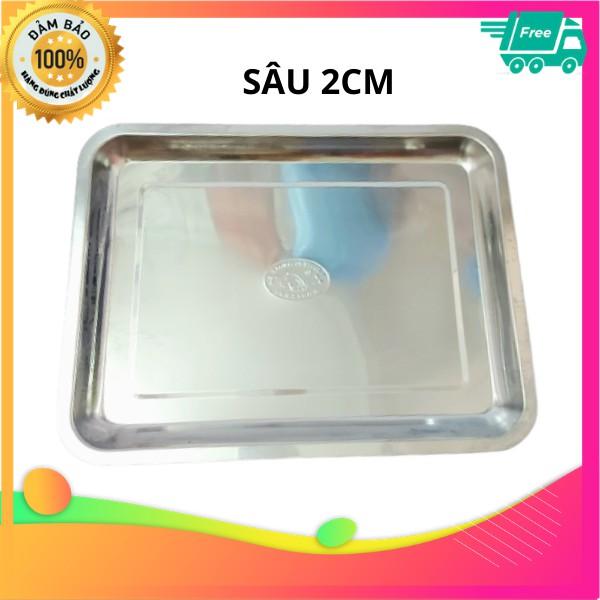 { Hàng tốt Giá Sốc} Khay inox cao cấp sâu 2cm nhiều size đựng thực phẩm