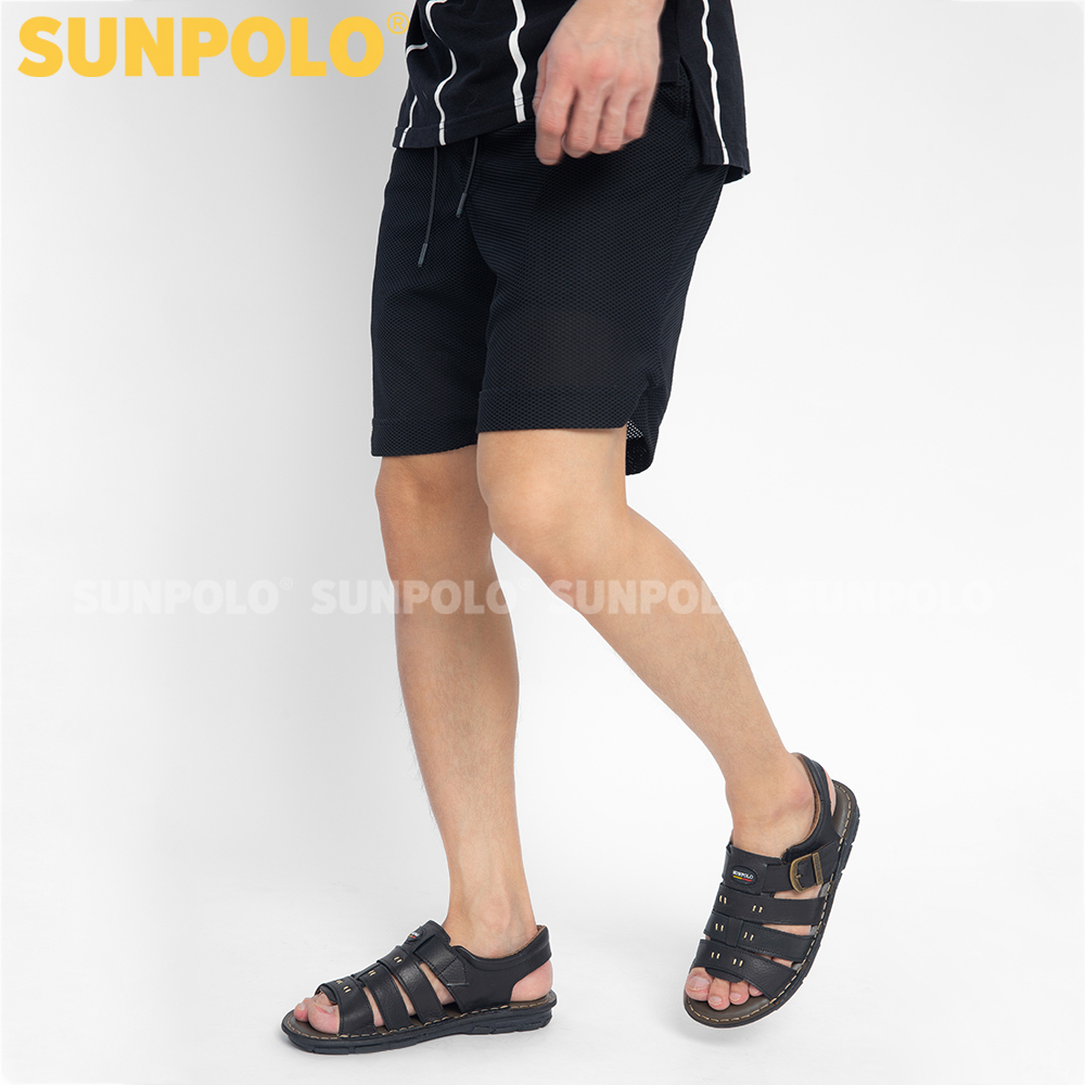 Xăng Đan Quai Ngang, Giày Sandal Nam Da Bò SUNPOLO SDA006