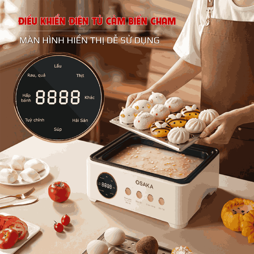 Nồi lẩu - hấp thủy nhiệt đa năng OSAKA MP-666 - Hàng chính hãng