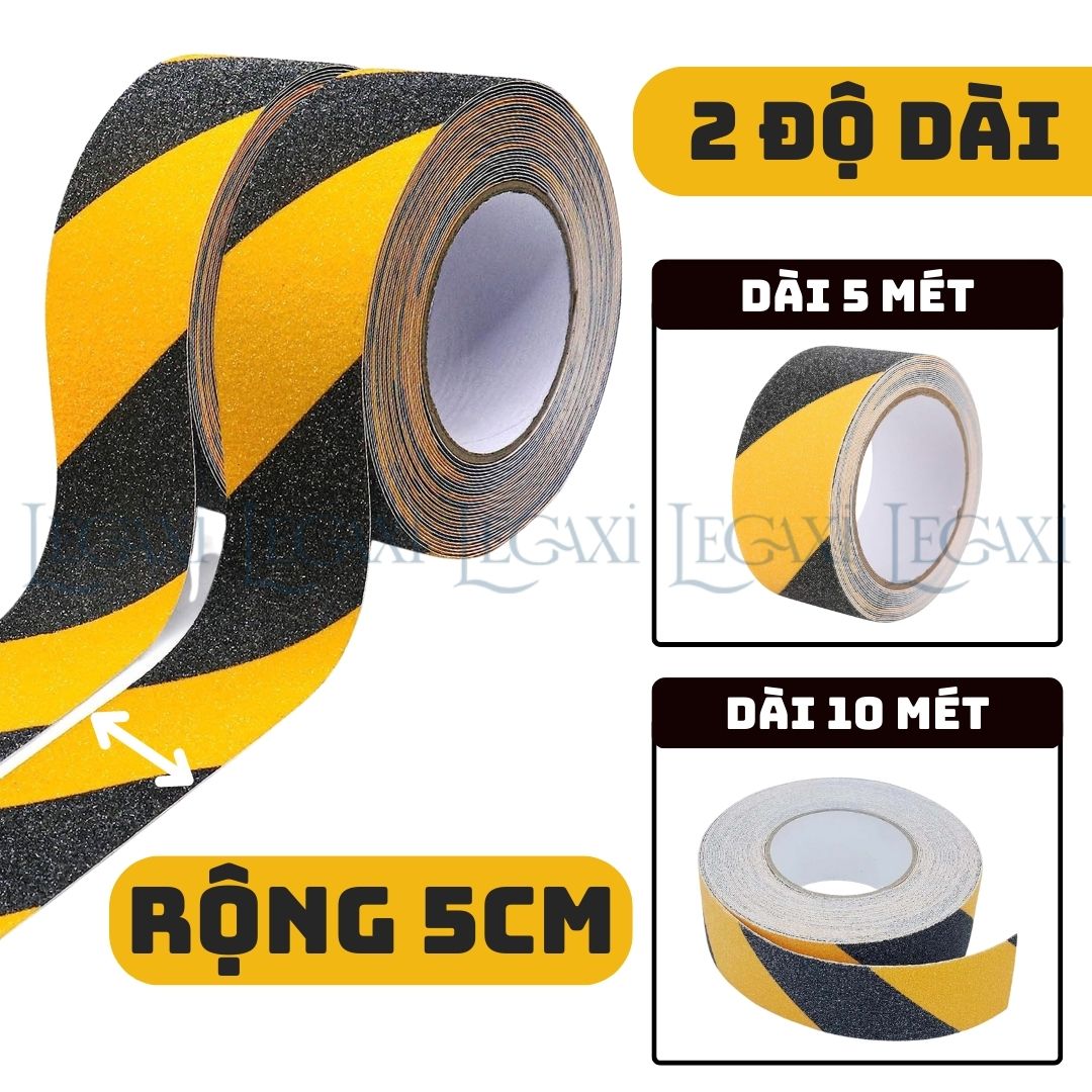 Băng Keo Dính Nhám Cát Dán Bậc Thang Chống Trơn Trượt Dài 5 Mét 10 Mét Tránh Té Ngã Trẻ Em Người Lớn Tuổi Legaxi