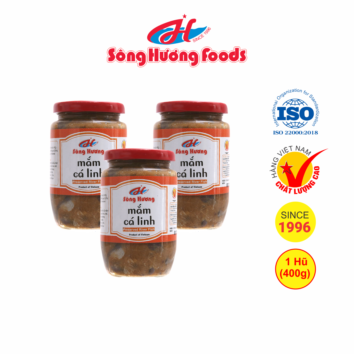 3 Hũ Mắm Cá Linh Sông Hương Foods Hũ 400g