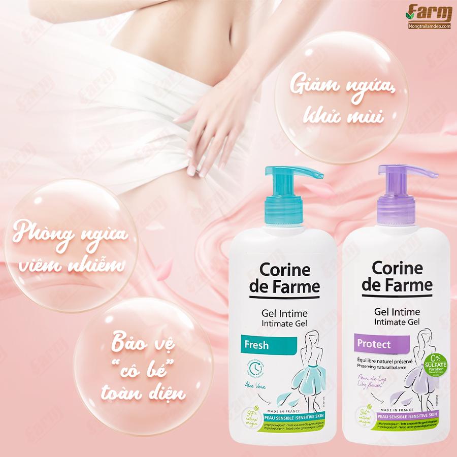 Gel vệ sinh phụ nữ giúp làm sạch, dưỡng ẩm CORINE DE FARME Intimate Gel 250ml