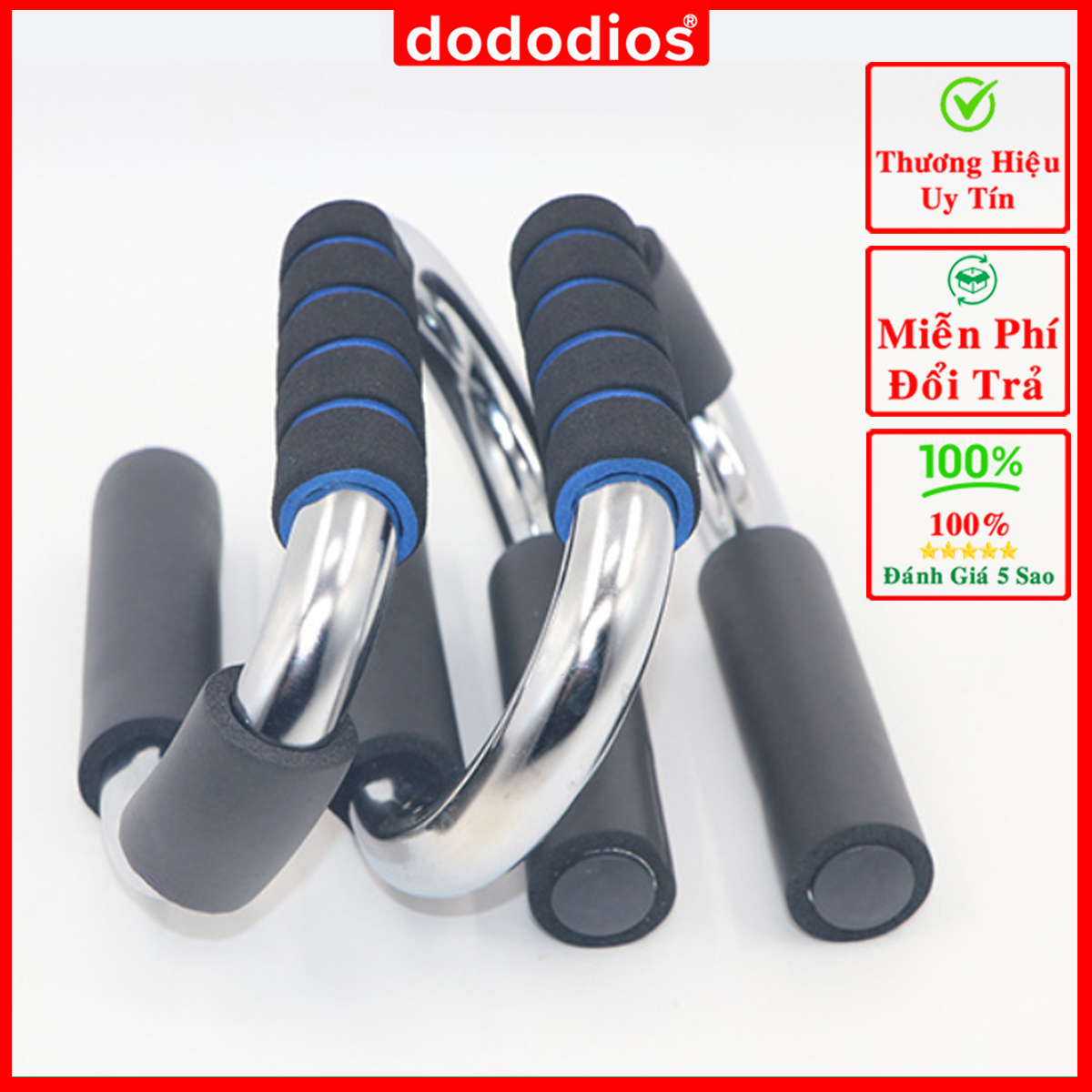 Dụng Cụ Hít Đất Cầm Tay Khung Chữ S Bằng Thép Trắng Cứng Cao Cấp – Dụng Cụ Tập Chống Đẩy Mini Tập Gym Tập Thể Thao Chính Hãng Dododios – Do01