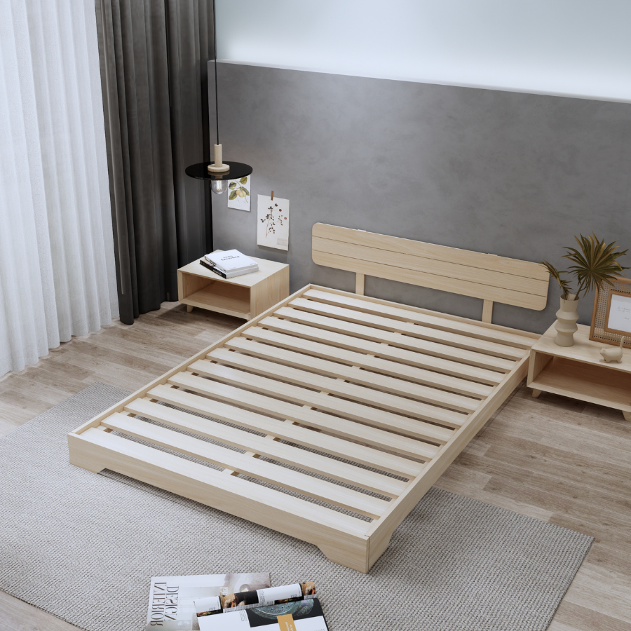 Giường ngủ gỗ CT04 Juno Sofa màu vàng nhạt