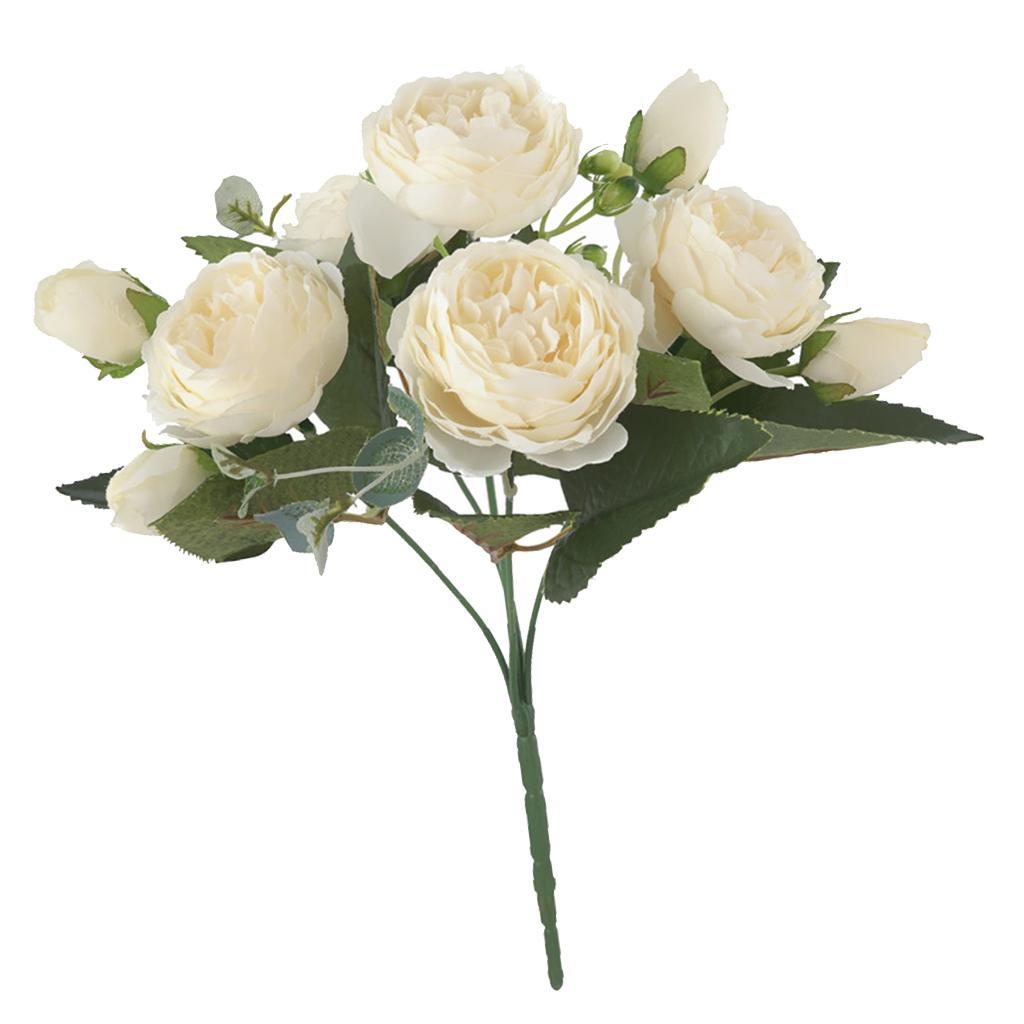 1 Pair Artificial Peony Silk Flower Bouquet for Wedding DIY Home Decoration