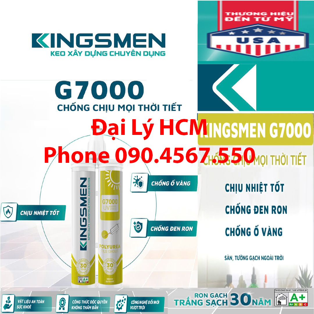 Keo Ron Gạch Epoxy G7000 - Thế Hệ Mới Kingsmen. RON GẠCH TRẮNG SẠCH 30 NĂM - Keo Ron gạch 2 thành phần