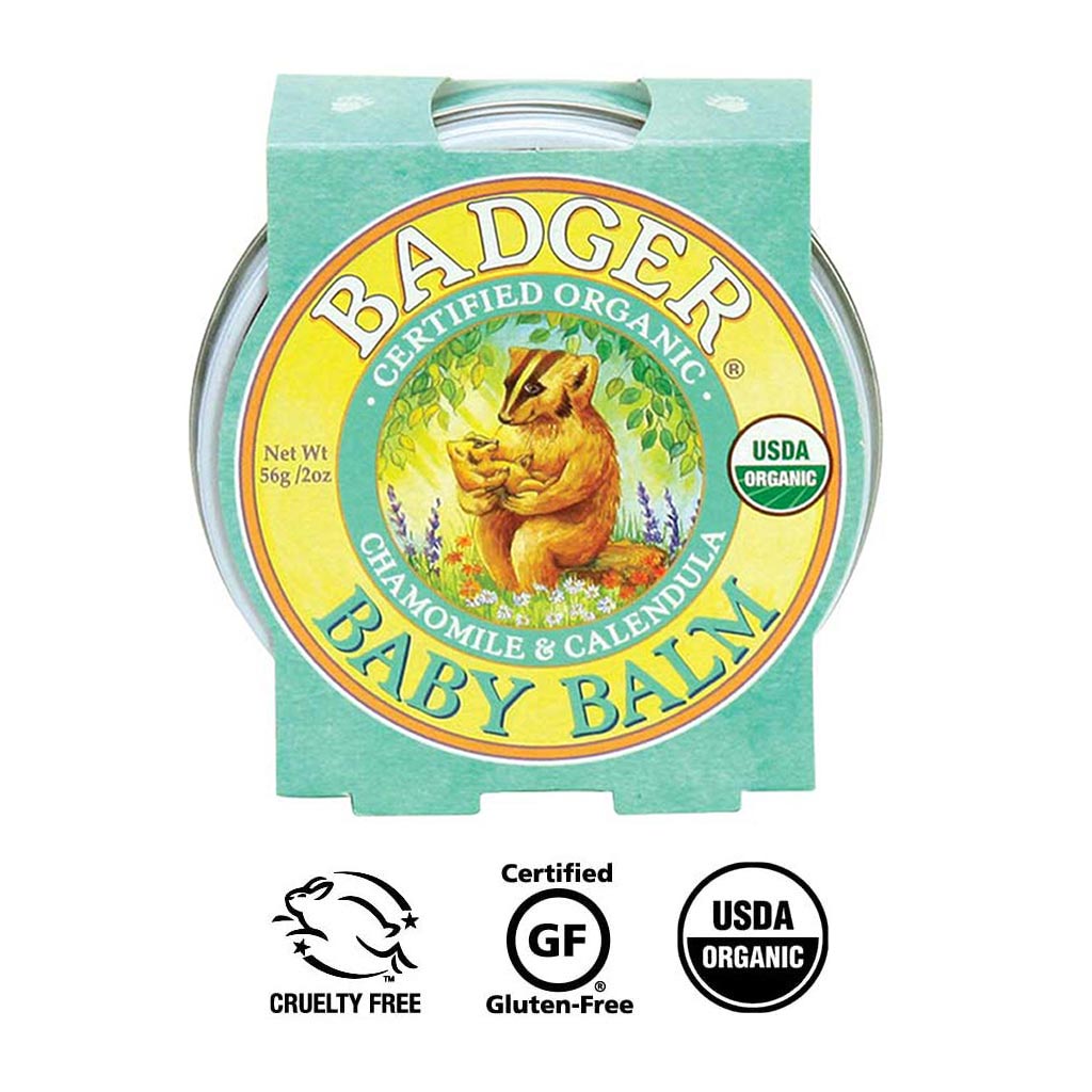 Sáp Hữu Cơ Dưỡng Da Cho Bé Badger Baby Balm - Dưỡng ẩm và bảo vệ da bé, chứng nhận USDA Organic - 2oz (56g)