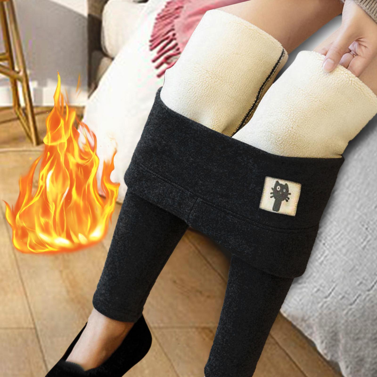 Women Fleece Lined Leggings Thick Cashmere Tights High Waisted Legging Women Leggings Workout Running Winter