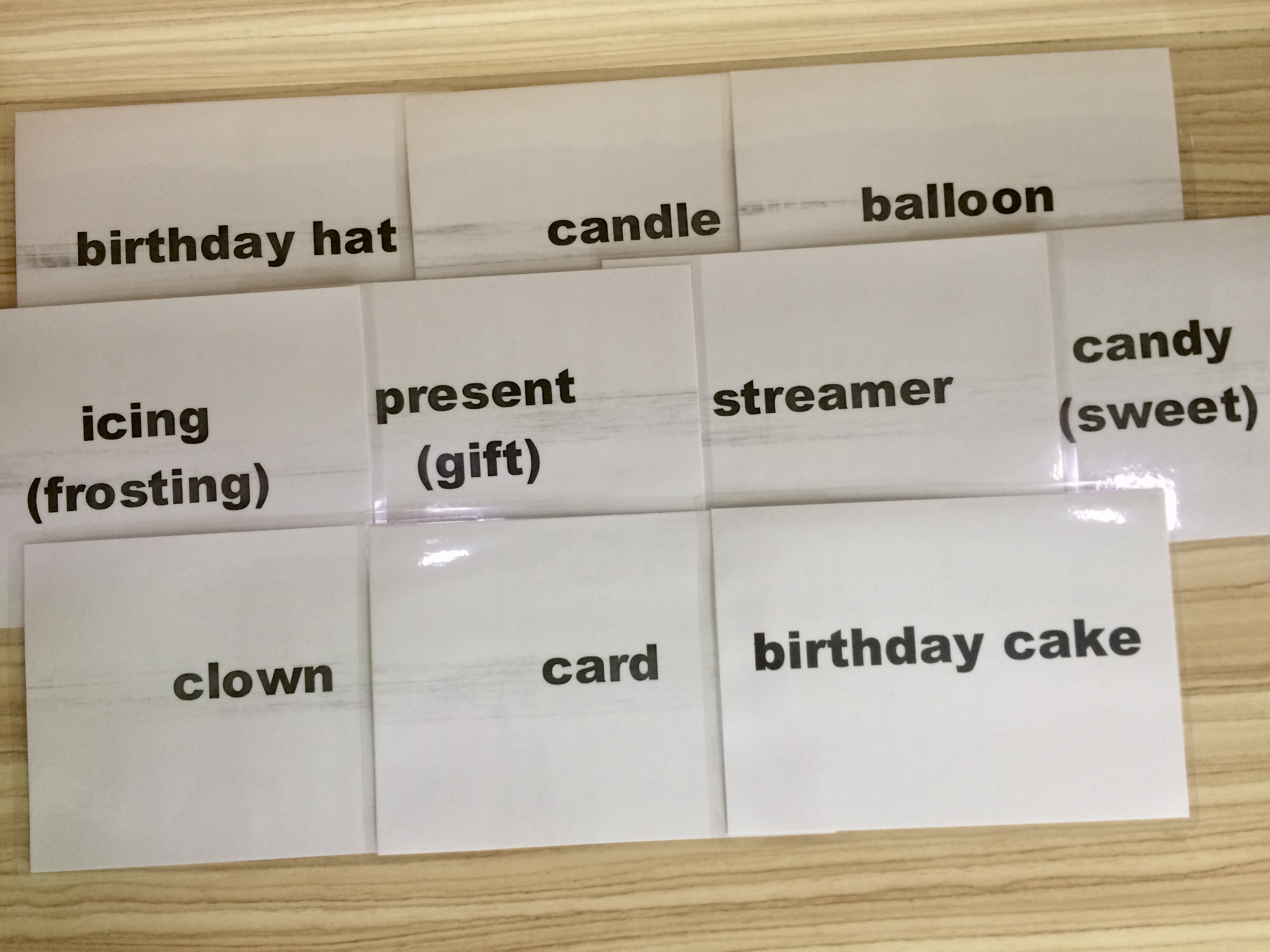Holiday Flashcards - Set 1: Birthday Party - Thẻ học tiếng Anh chủ đề Các dịp lễ - Bộ 1: Sinh nhật - 10 cards
