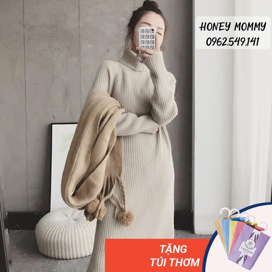 Váy Bầu Len Cao Cổ Thiết Kế Cao Cấp HD4635 Honey Mommy