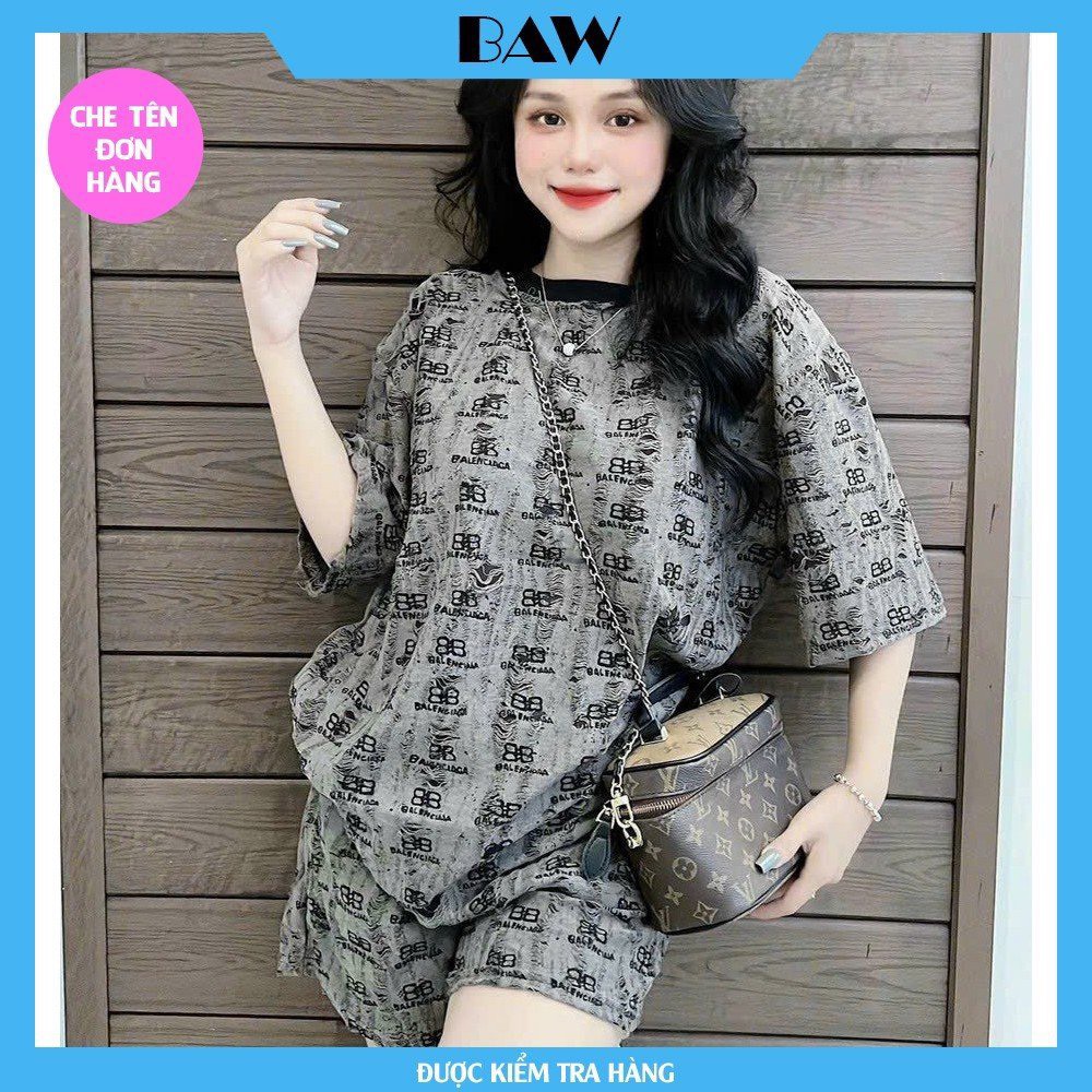 Đồ Bộ Nữ, Set Bộ Nữ Vải Thun Xước Hàng Quảng Châu Cao Cấp, Đồ Bộ Nữ Dày Dặn In Họa Tiết Siêu Dễ Thương, Đồ Bộ Nữ Dạo Phố Hot Trend Thương Hiệu Baw MM10