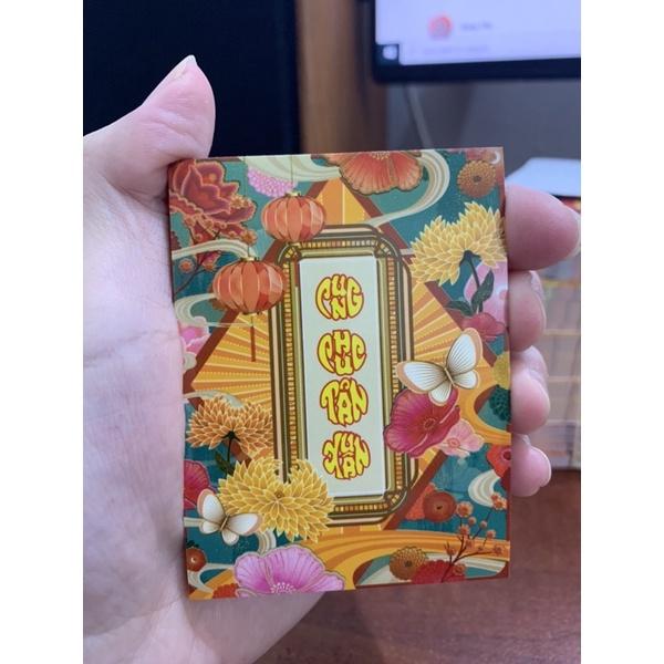 100 Tem dán năm mới cán bóng 6*8cm