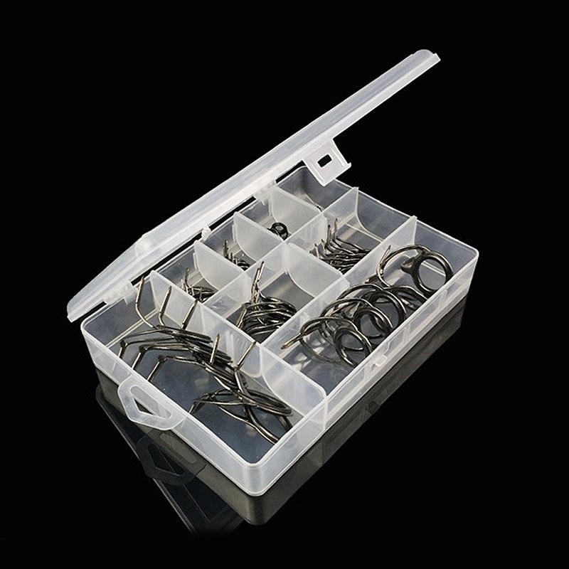 Hộp Khoen Cần Câu Cá 2 khúc 8 Kích Cỡ gồm 45 chiếc đủ cỡ