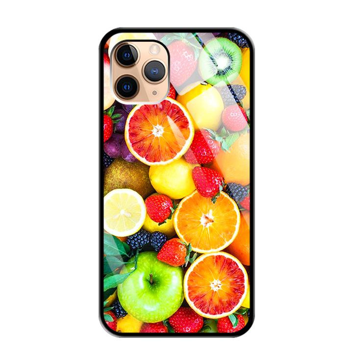 Ốp lưng kính cường lực cho điện thoại Iphone 11 Pro - 0070 FRUIT - Hàng Chính Hãng