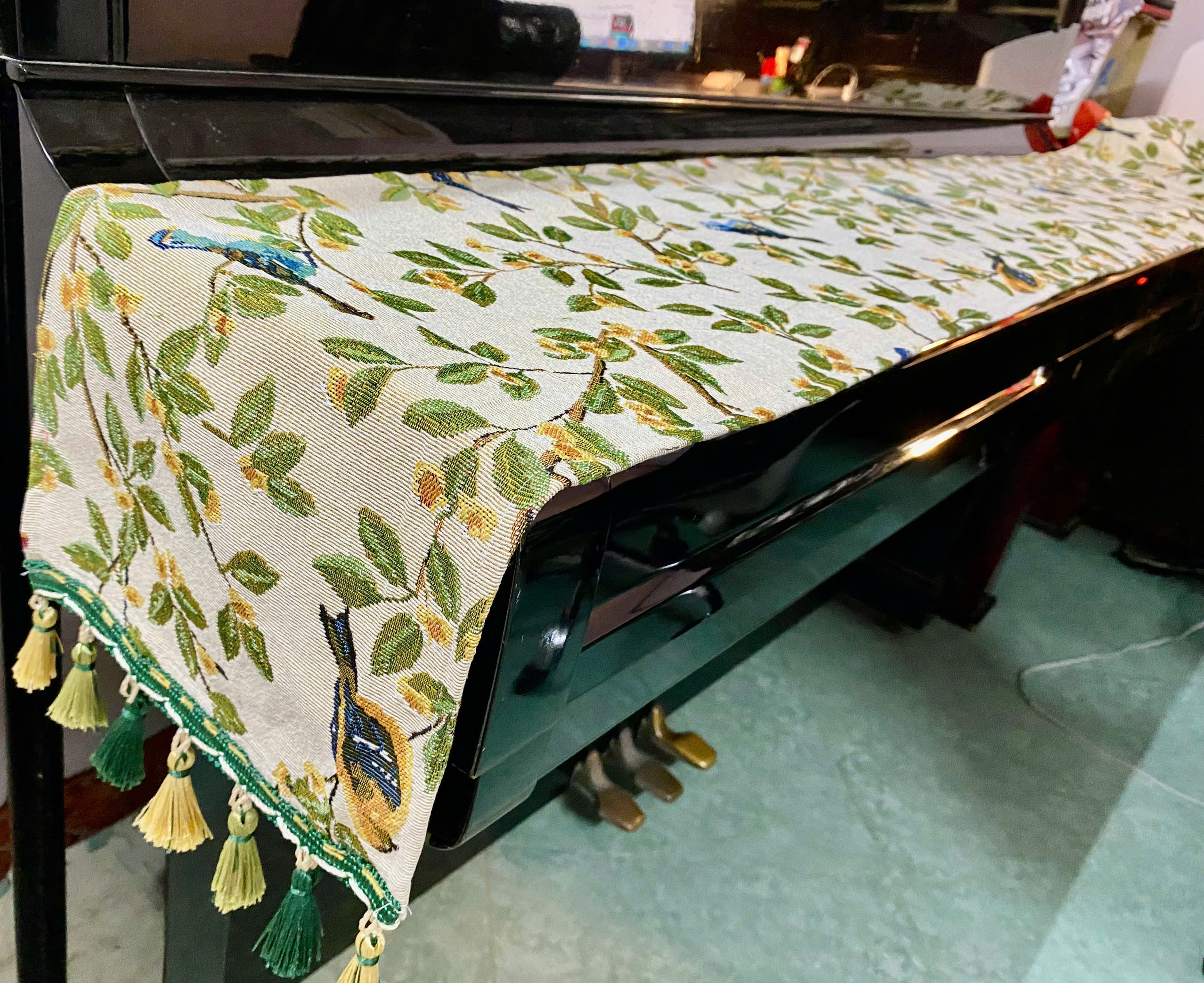 Khăn phủ đàn piano cơ đàn piano điện tử 88 phím phong cách Châu Âu cổ điển sang trọng chống bụi chống xước - HÀNG CHÍNH HÃNG