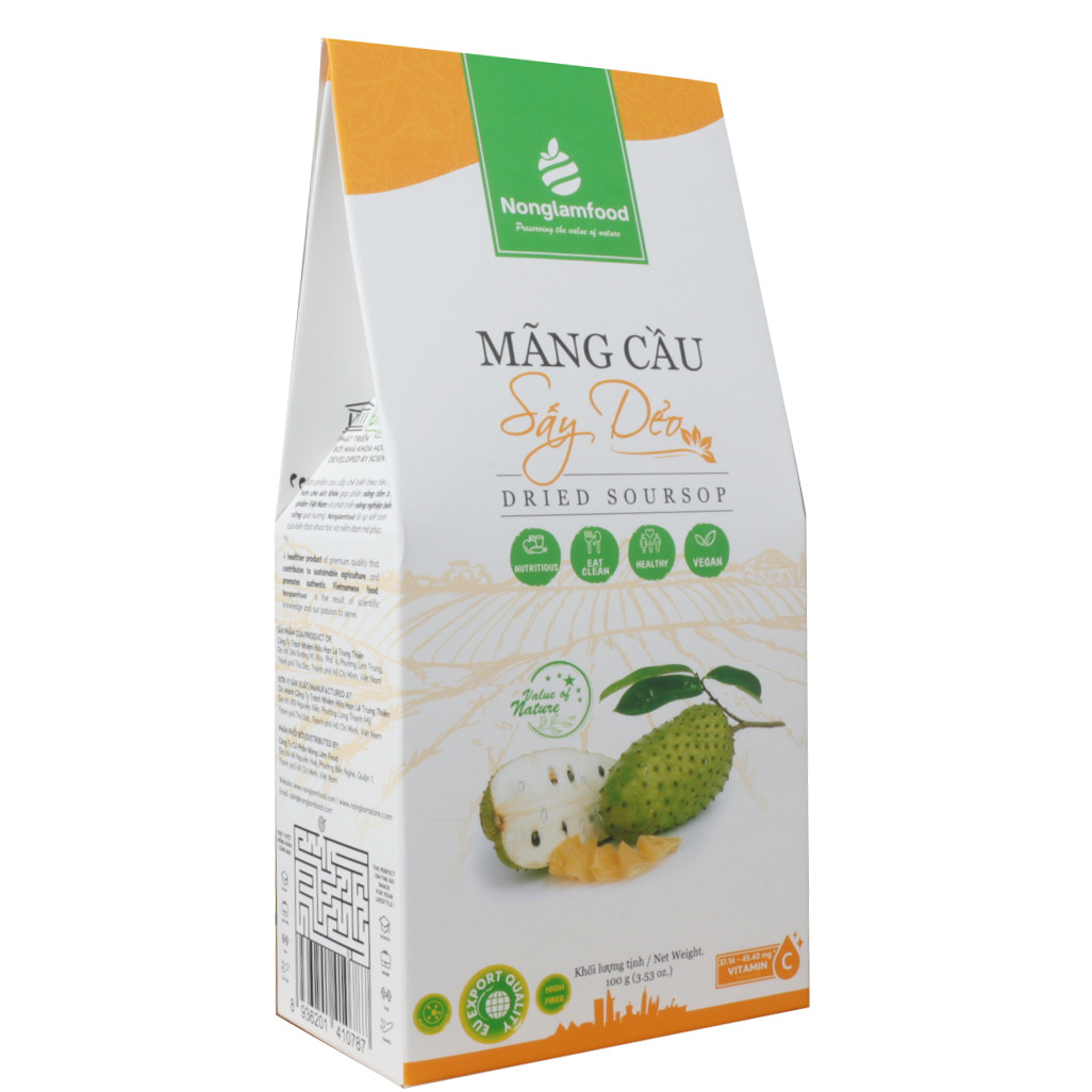 Mãng cầu sấy dẻo Nonglamfood hộp 100g | Ăn vặt tốt cho sức khỏe | Healthy Snack