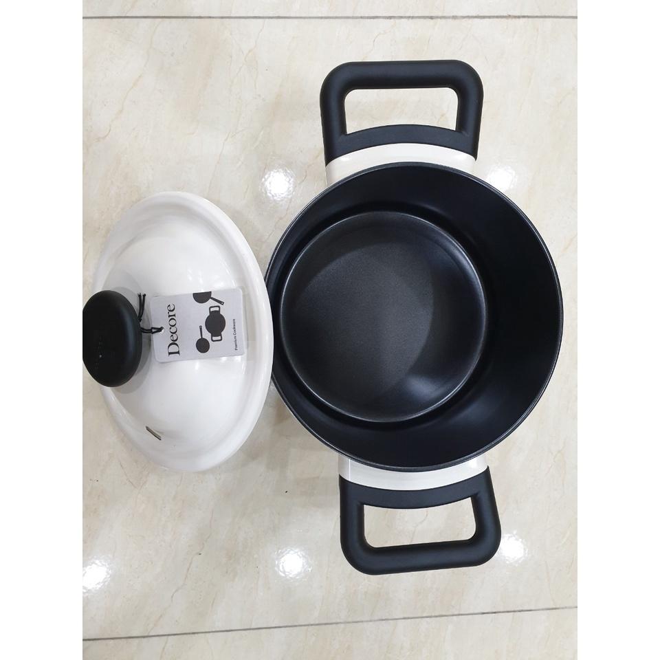 Nồi Decor Chống Dính Cao Cấp 18cm 2 tay cầm LDE1182IH màu trắng sữa