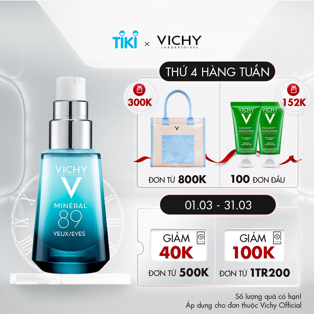 Vichy Minéral 89 Eyes - Kem Xoá Tan Bọng Mắt Cùng Với Nếp Nhăn 15ml