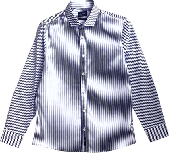 Áo sơ mi nam dài tay ALIGRO cổ bẻ dáng ôm body, 100% cotton kẻ sọc xanh trắng ALGS164
