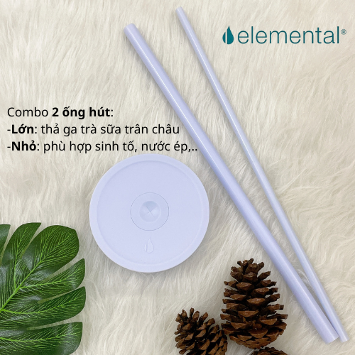 Ly giữ nhiệt Commuter Elemental 1180ml màu xanh ice blue thép không gỉ có tay cầm combo ống hút trân châu