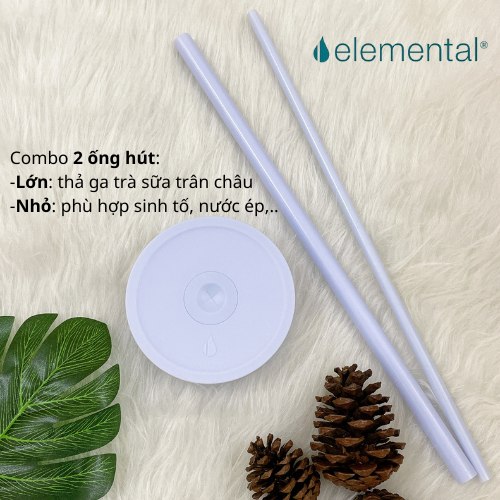 [Hàng chính hãng_Thương hiệu Mỹ] Ly giữ nhiệt Commuter Elemental 1180ml màu xanh ice blue thép không gỉ có tay cầm combo ống hút trân châu 