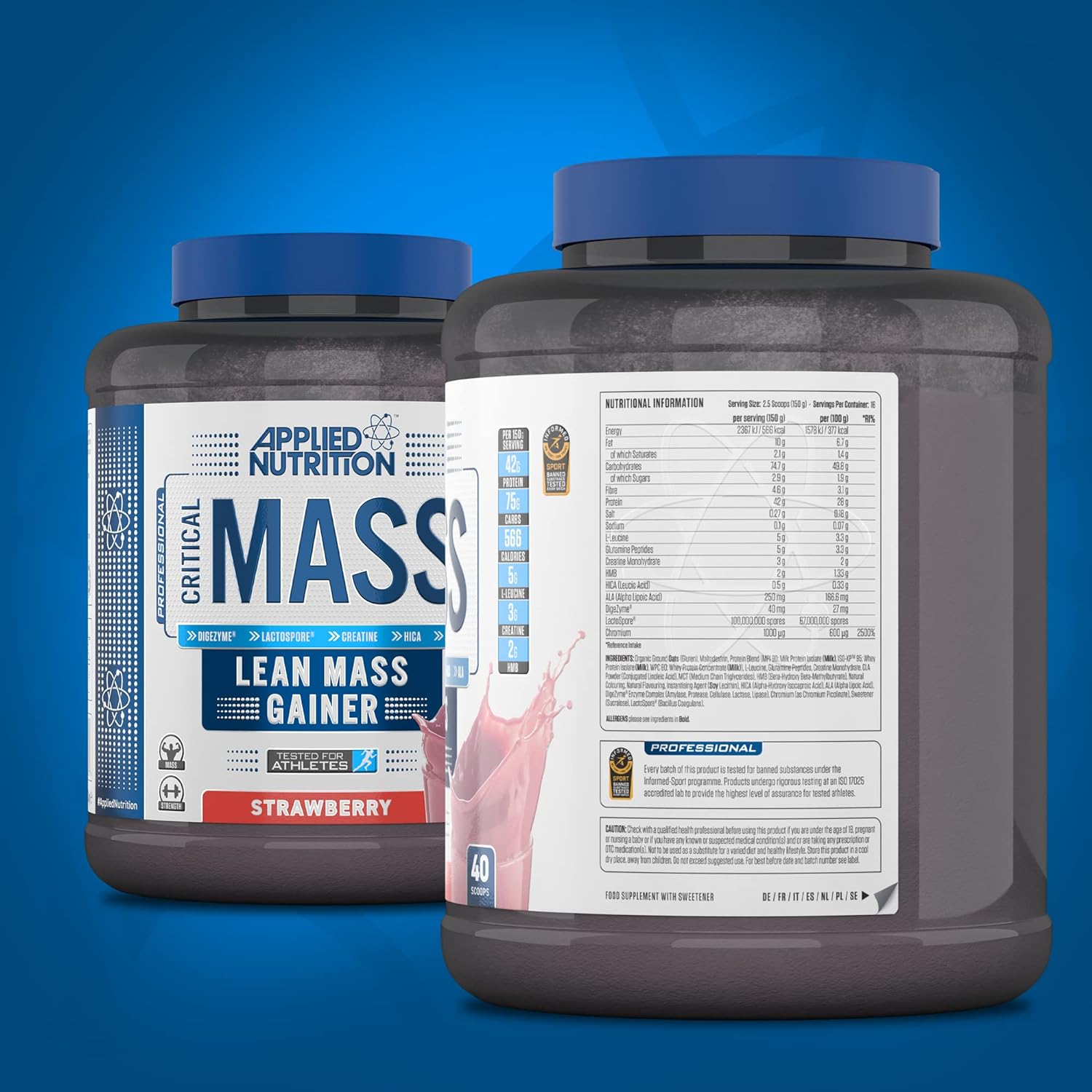 Applied Professional Critical Mass 2.4KG, Lean Mass Gainz, Sữa Hỗ Trợ Tăng Cân, Tăng Cơ | Nhập Khẩu Anh | CitySupp